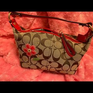 Coach purse and wallet red flower.